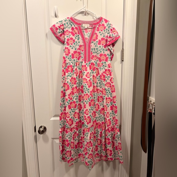 entro Dresses & Skirts - Entro Pink and Green Floral Maxi Dress